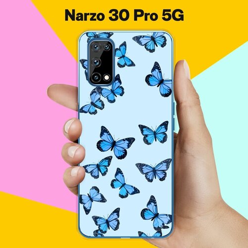 Силиконовый чехол на realme Narzo 30 Pro 5G Бабочки / для Реалми Нарзо 30 Про 5 Джи силиконовый чехол на realme narzo 30 pro 5g горы для реалми нарзо 30 про 5 джи