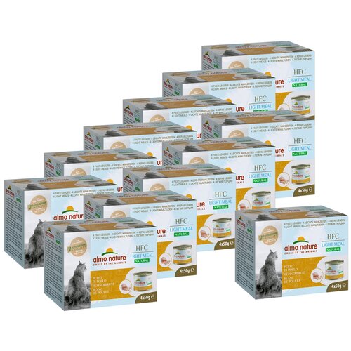 Влажный корм для кошек Almo Nature Light, с куриной грудкой 12 уп. х 4 шт. х 50 г almo nature паучи 75% мяса для кошек куриная грудка и утиное филе classic raw pack chicken breast and duck fillet 0 055 кг х 12 шт