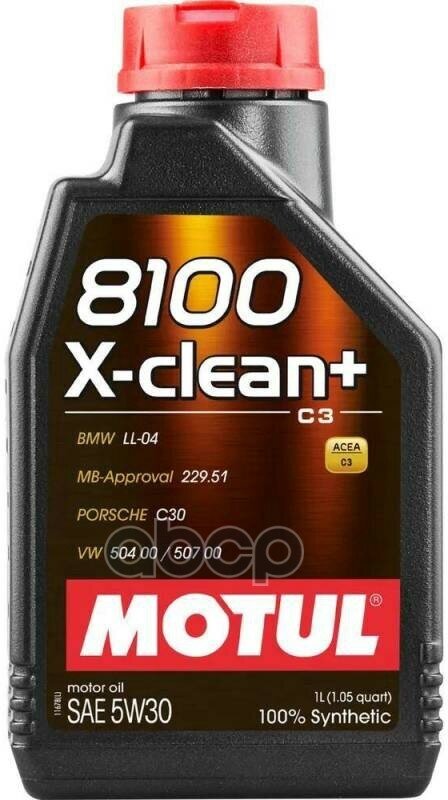 MOTUL Масло Моторное Motul 8100 X-Clean + 5W-30 Синтетическое 1 Л 111683
