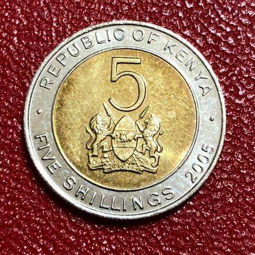 Монета Кения 5 Шиллингов 2005 год #4