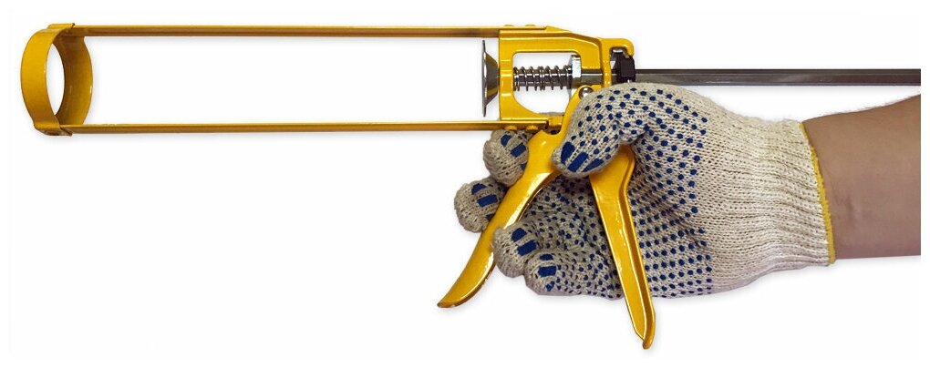 DIY желтый 111072 Пистолет для герметика (скелетный) Soudal - фото №5