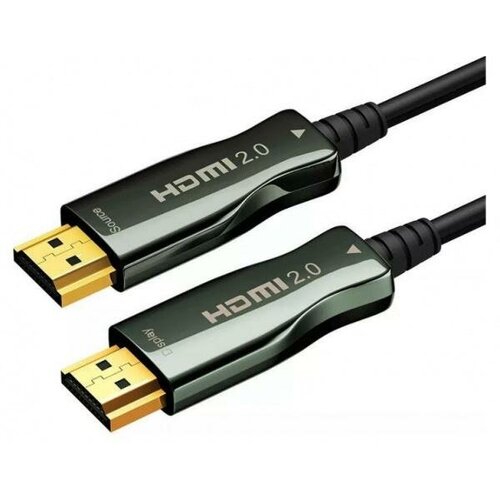 Кабель HDMI [AOC-HM-HM-20M] Wize, оптический, 20 м, 4K/60HZ, v.2.0, ARC, 19M/19M, черный, коробка