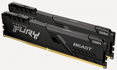 Изображение товара Оперативная память Kingston Fury Beast Black DDR4 - 2x 8Gb, 3200 МГц, DIMM, CL16 (kf432c16bbk2/16)