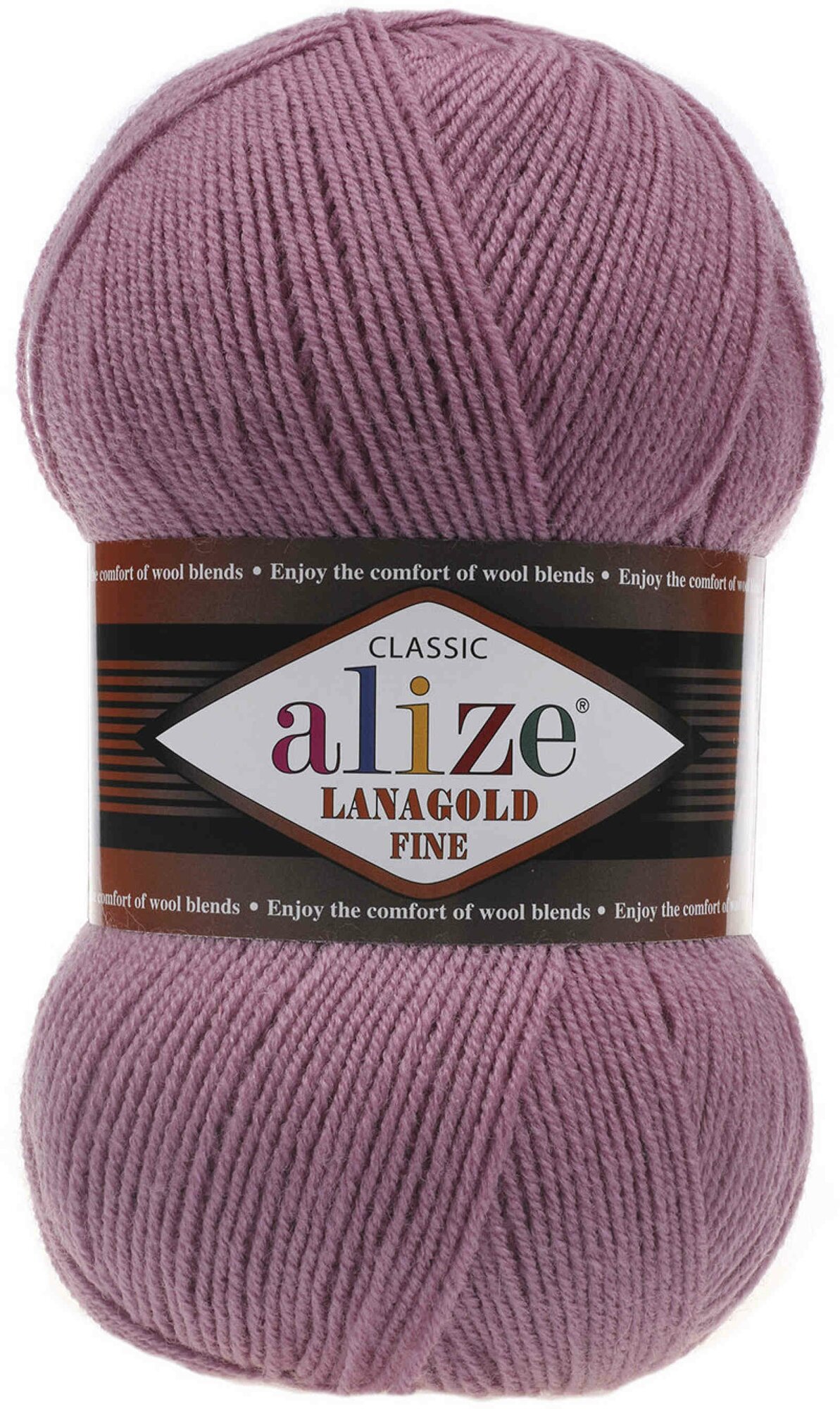 Пряжа Alize Lanagold Fine сухая роза (28), 51%акрил/49%шерсть, 390м, 100г, 1шт