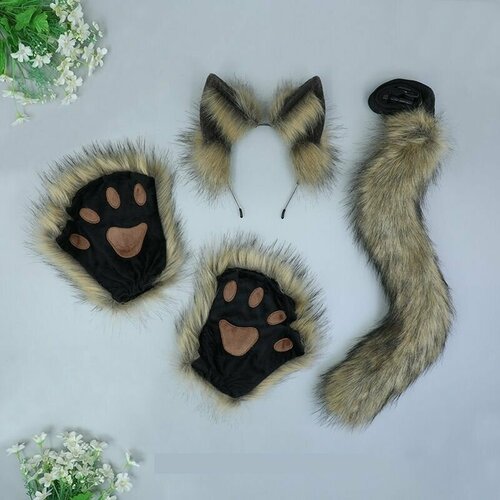 фото Карнавальный набор аниме ободок ушки кошки перчатки лапки и хвост home world