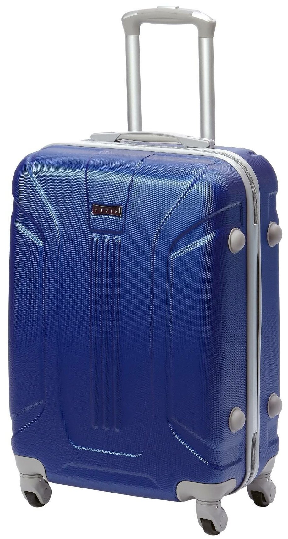 Чемодан на колесах дорожный средний багаж на двоих для путешествий мужской m+ TEVIN размер М+ 68 см 77 л легкий и прочный абс пластик Синий яркий