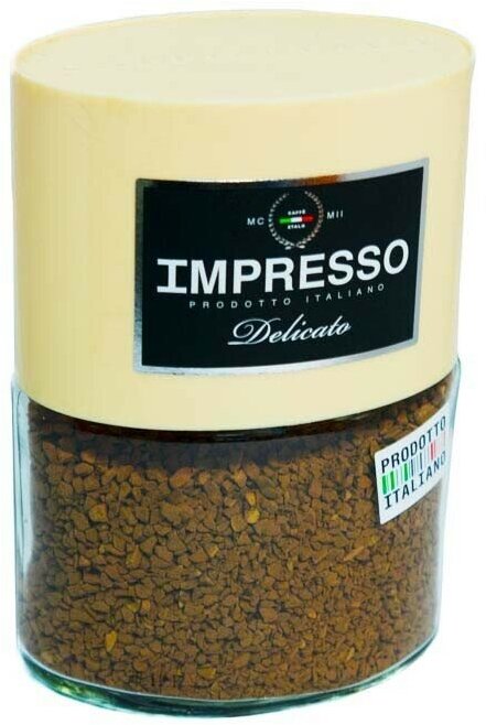 Кофе растворимый Impresso Delicato сублимированный, стеклянная банка, 100 г
