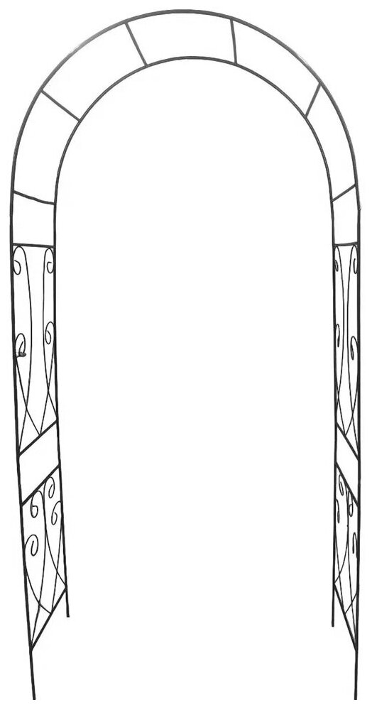 Арка садовая металлическая для растений (для сада) Декор разборная бронзовый антик 240х110х40см труба d=10
