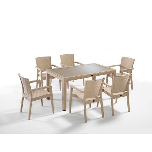Стол кухонный обеденный со стульями мебель для сада комплект - Стол + стул LIVORNO SET CAPPUCINO
