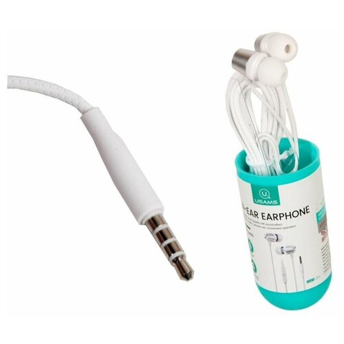 Наушники Usams US-SJ475 EP-42 вакуумные микрофон кнопка ответа кабель 12м белый 29000₽