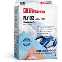 Мешки-пылесборники Filtero FLY 02 Экстра, для пылесосов Rowenta, Polaris, синтетические, 4 штуки