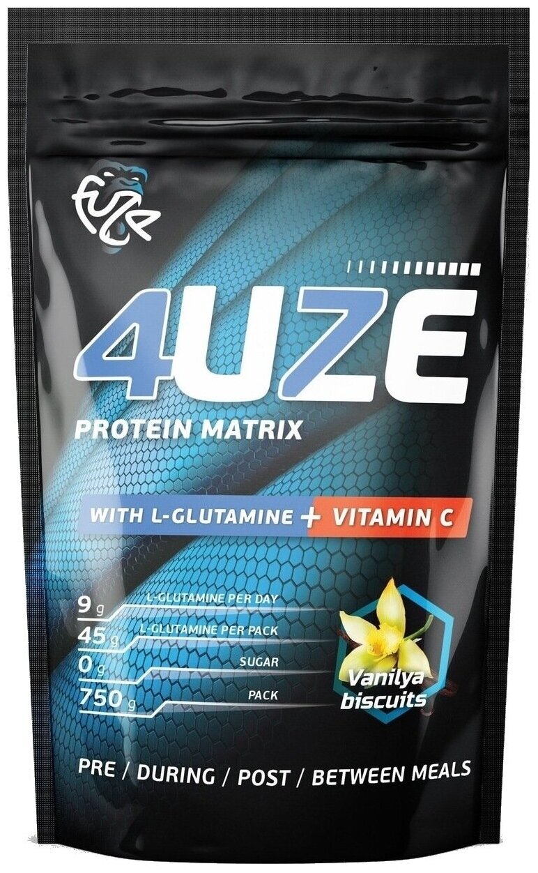 Мультикомпонентный протеин от FUZE "Glutamine + vitamin C" 750 грамм Молочный шоколад