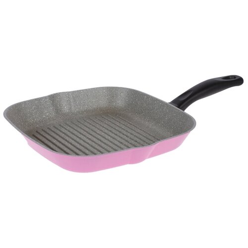 фото Сковорода гриль 26*26 , цвет розовый casta