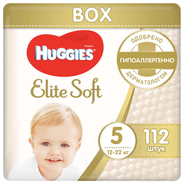 Подгузники Huggies Elite Soft 5, 12-22кг, 112шт.