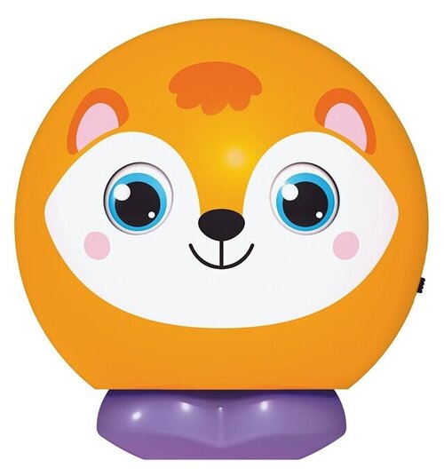 Интерактивная развивающая игрушка Азбукварик Лисичка Музыкальный мячик-сюрприз, оранжевый