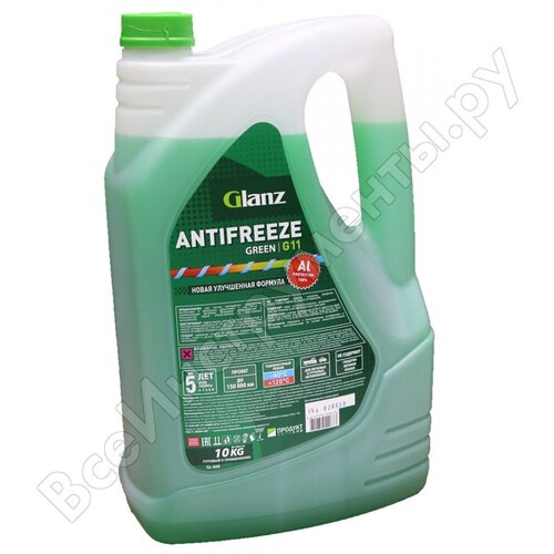 Антифриз Glanz Antifreeze Green G11 Готовый -40C Зеленый 10 Кг Gl-009 GLANZ арт GL-009 1475₽