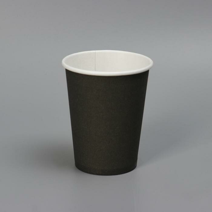 Стакан бумажный "Черный", для горячих напитков, 180 мл, диаметр 70 мм(50 шт.)