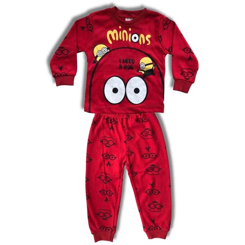 Пижама Supermini детская для мальчиков, брюки, рукава с манжетами, брюки с манжетами, без капюшона, размер 1 год, красный