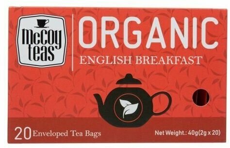 Чай черный ORGANIC English Breakfast, 20 пакетиков - 5 шт.