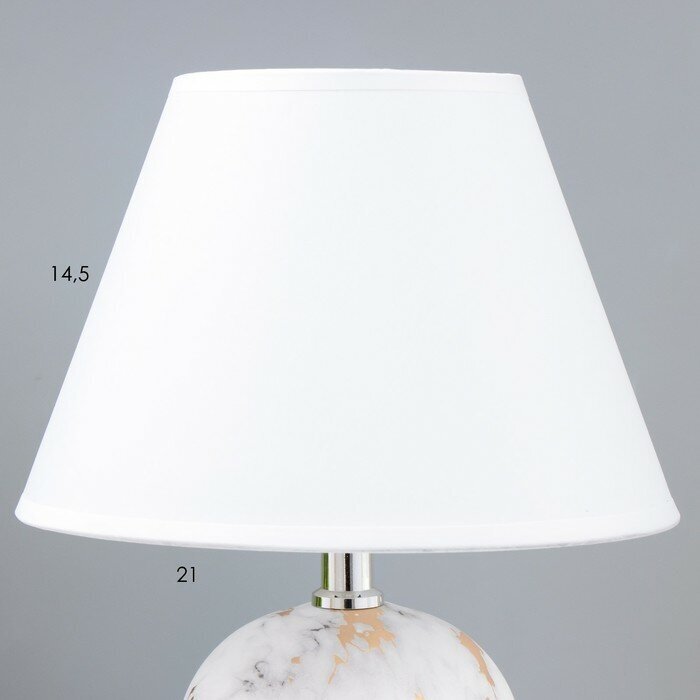 Настольная лампа "Аделла" Е14 40Вт бело-золотой 19,5х19,5х27,5 см 9888166 - фотография № 3