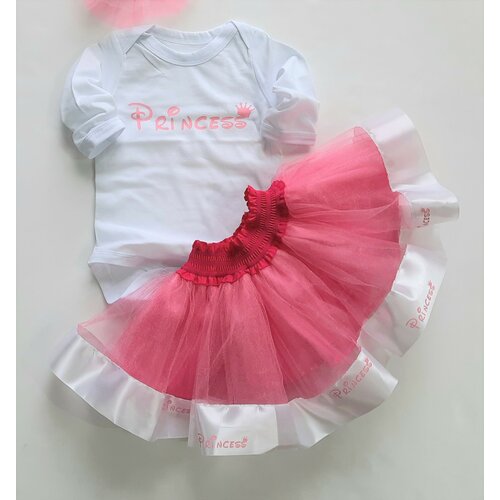 Комплект одежды   для девочек, юбка и боди, нарядный стиль, размер 80, розовый, белый