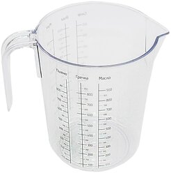 Мерный стакан из пластика, кухонная мерная емкость, мерная кружка, кувшин прозрачный, объем 1 литр