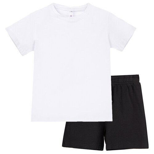 фото Спортивный костюм playtoday размер 122, белый/черный