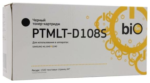 Bion MLT-D108S / PTMLT-D108S Картридж для Samsung ML-1640/ 1641/ 2240/ 2241, черный, 1500 стр. [Бион]