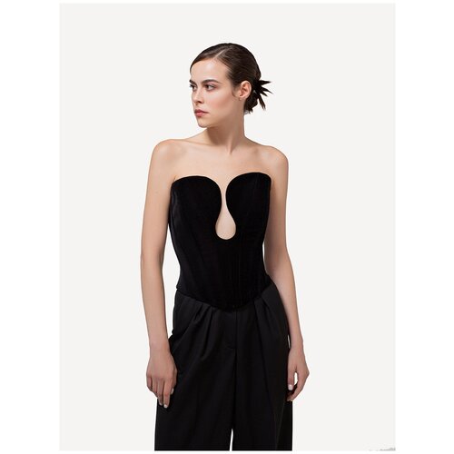 Корсет Say No More, чашка без косточек, без пуш-ап, бретели отсутствуют, размер S, черный