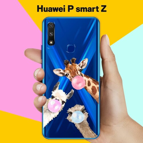 Силиконовый чехол Лама, жираф и страус на Huawei P smart Z силиконовый чехол лама жираф и страус на huawei p smart z