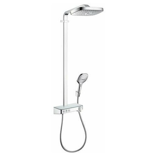 Душевой гарнитур hansgrohe Raindance Select E 300 3jet Showerpipe 27127000, хром хром 1600 мм душевая система hansgrohe raindance select e 300 3jet showerpipe 27127000