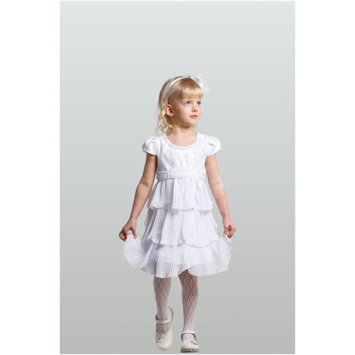 Платье Azzarti, однотонное, размер 30/128, белый