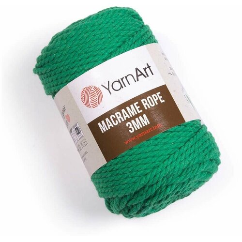 Пряжа YarnArt Macrame cord 5mm изумруд (759), 60%хлопок/40%полиэстер/вискоза, 85м, 500г, 2шт