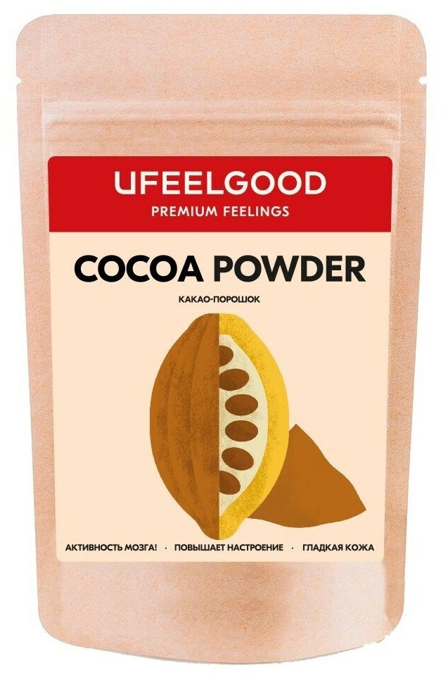 UFEELGOOD Какао-порошок, пакет, 200 г - фотография № 4