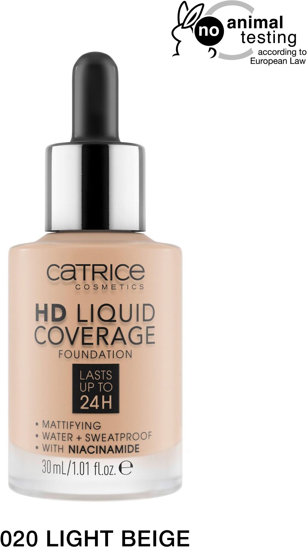 Тональная основа CATRICE HD Liquid Coverage Foundation 020 розовый беж