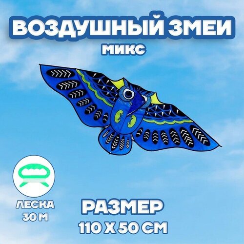 Воздушный змей «Сова», с леской, микс воздушный змей улыбка 2 924 4