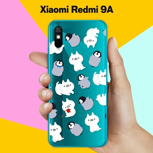 Силиконовый чехол Котики и пингвины на Xiaomi Redmi 9A силиконовый чехол котики и пингвины на xiaomi redmi 9a