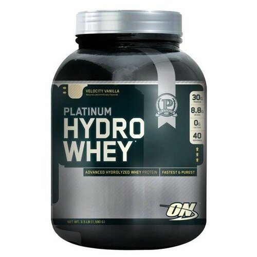 Протеин Optimum Nutrition Platinum Hydro Whey, 1590 гр., ваниль гидролизованный изолят optimum nutrition platinum hydrowhey eu 1600 г 3 5lb клубника