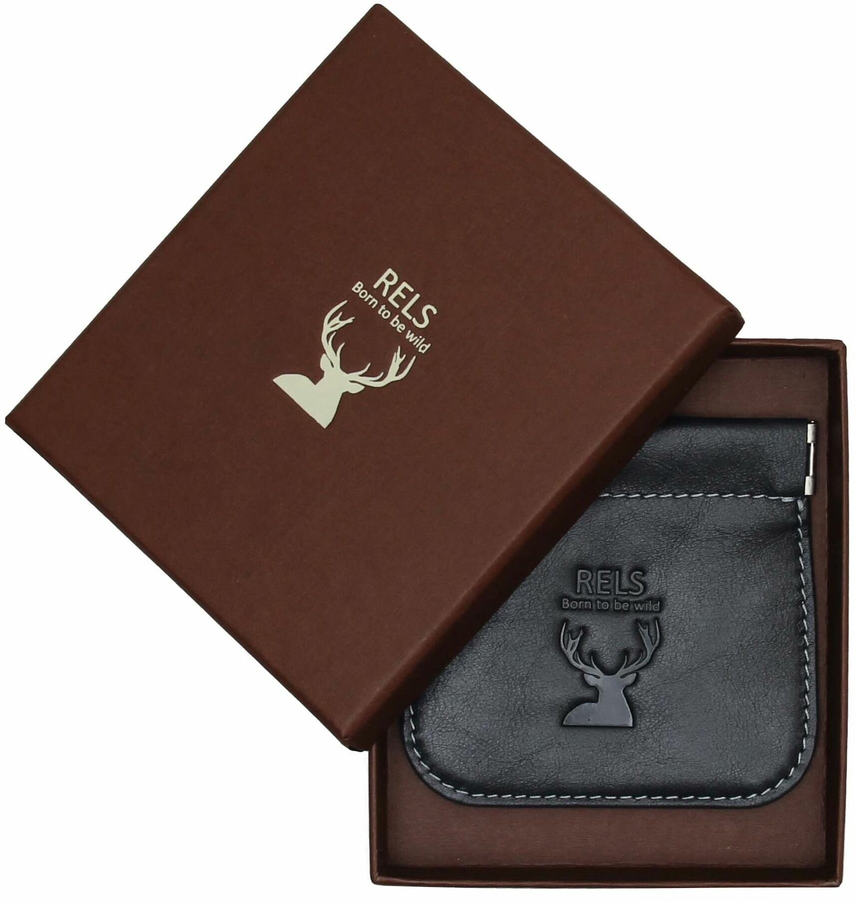 Монетница RELS, фактура гладкая, черный — фото 1