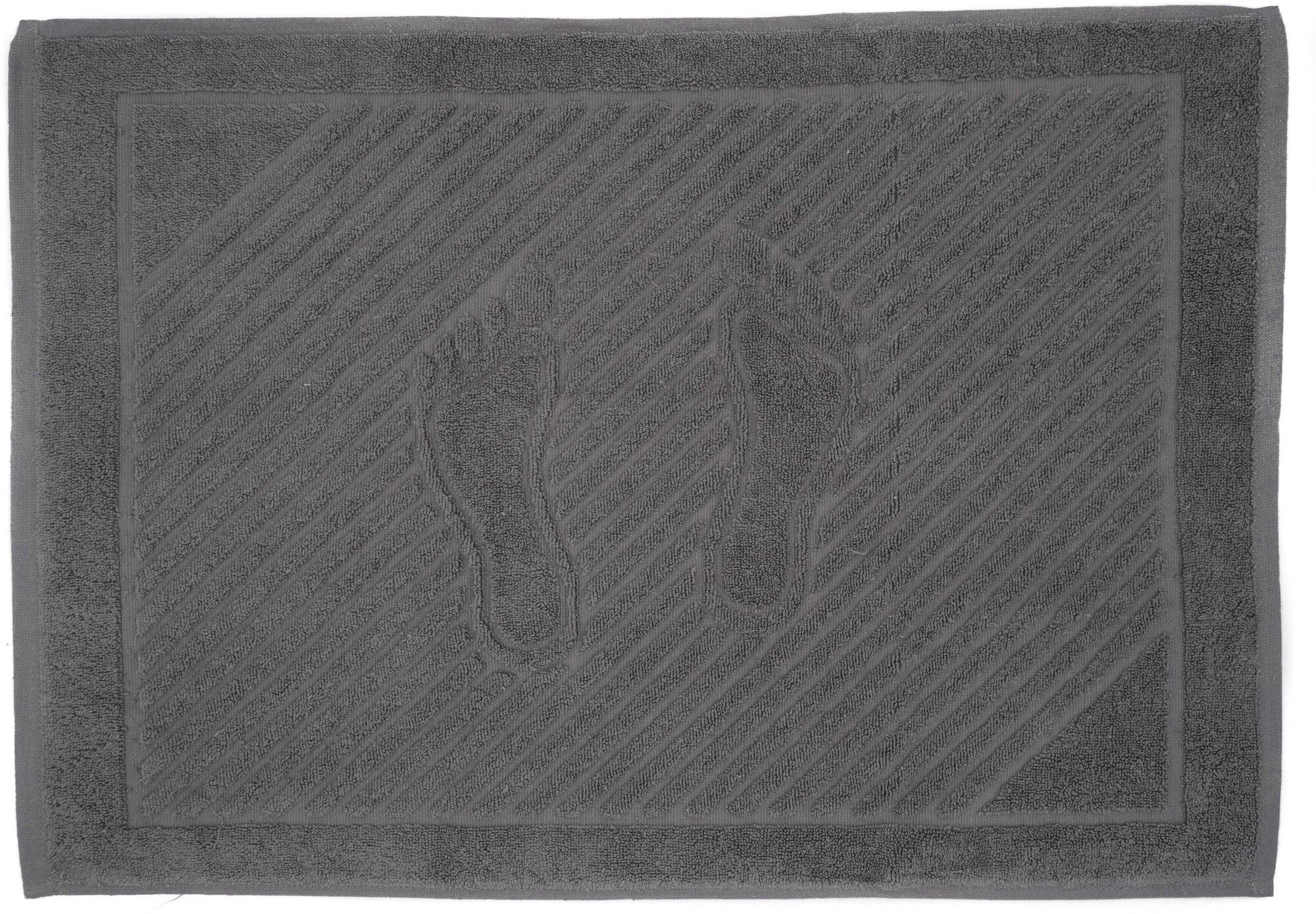 Полотенце для ног, 50x70 см, серое - фотография № 2