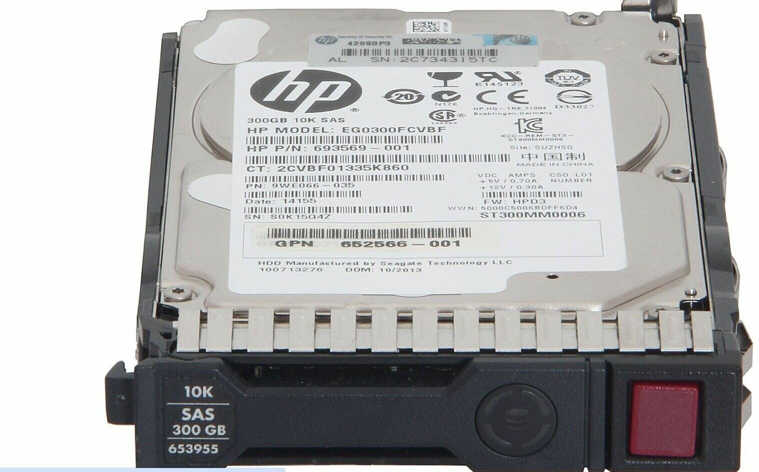 Жесткий диск HP 300GB 6G SAS 10K rpm SFF 652564-B21, 653955-001, 641552-001