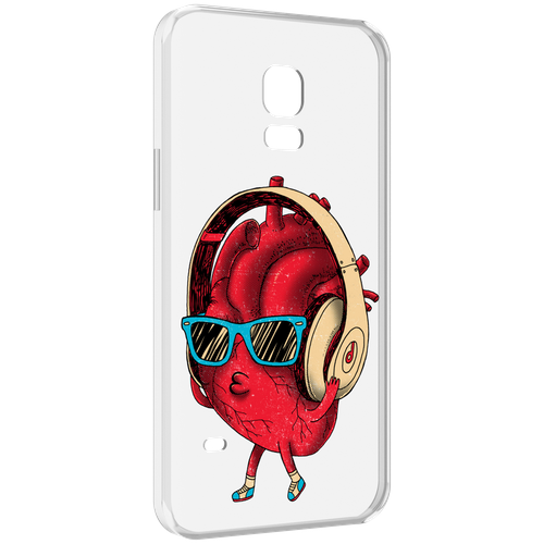 Чехол MyPads слушай сердце для Samsung Galaxy S5 mini задняя-панель-накладка-бампер