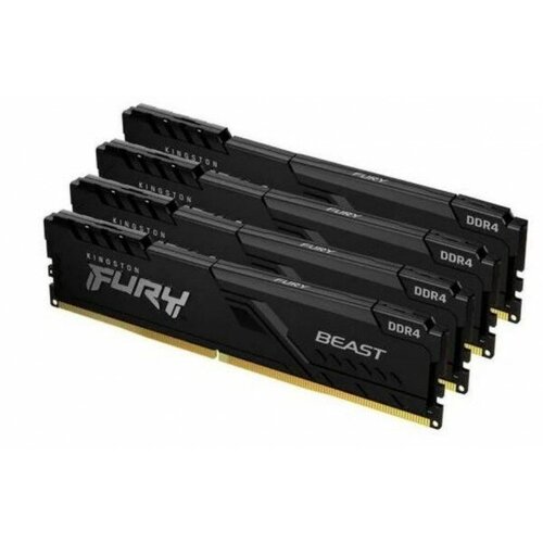 Память оперативная Kingston 64GB 3600MHz DDR4 CL18 DIMM Kit of 4 FURY Beast RGB 2306000₽