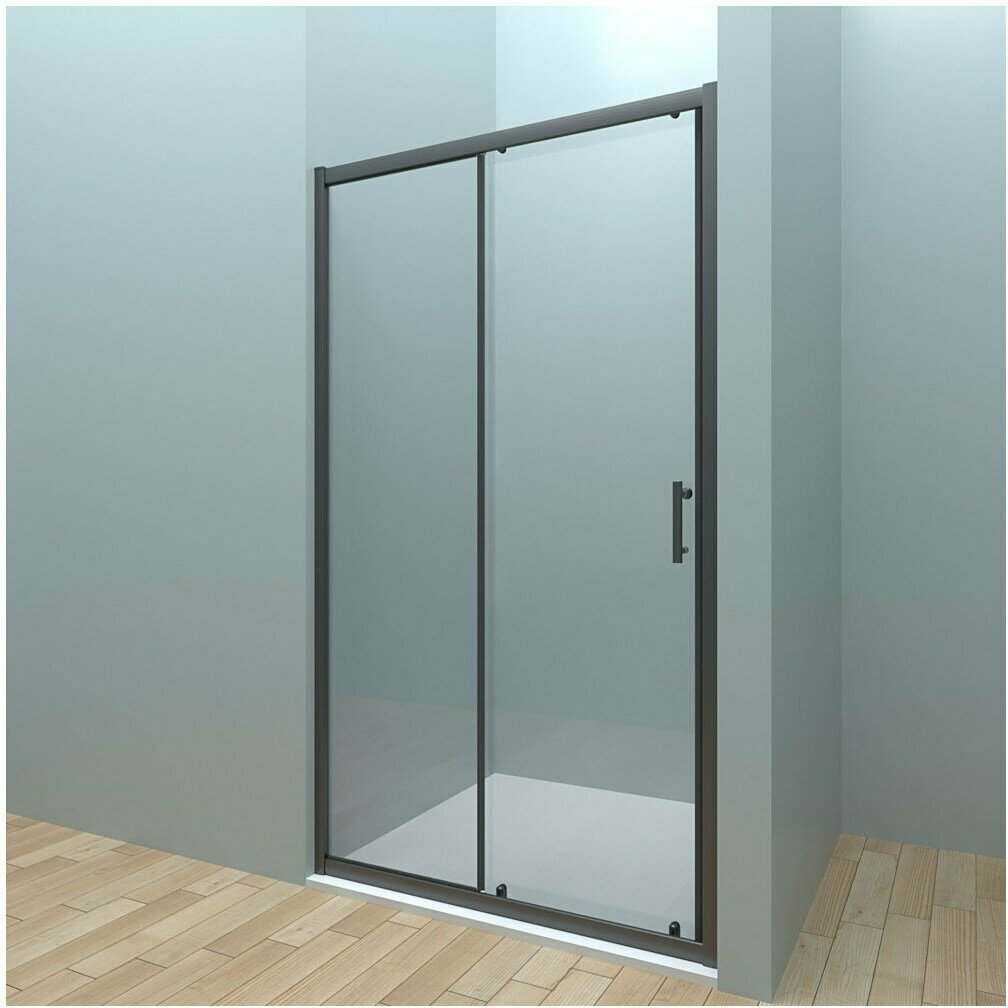 Душевая дверь Veconi Vianno 100x190 см стекло прозрачное профиль черный механизм раздвижной (VN72-100-01-C4)
