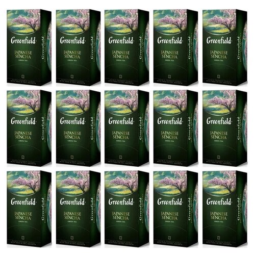фото Чай зеленый greenfield japanese sencha в пакетиках набор 15 упаковок, 375 шт.