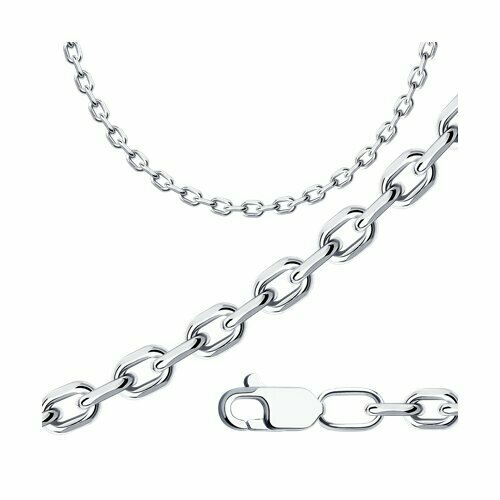 Цепь The Jeweller, серебро, 925 проба, родирование, полновесная, плетение якорь, длина 65 см., средний вес 37.42 гр., серебряный