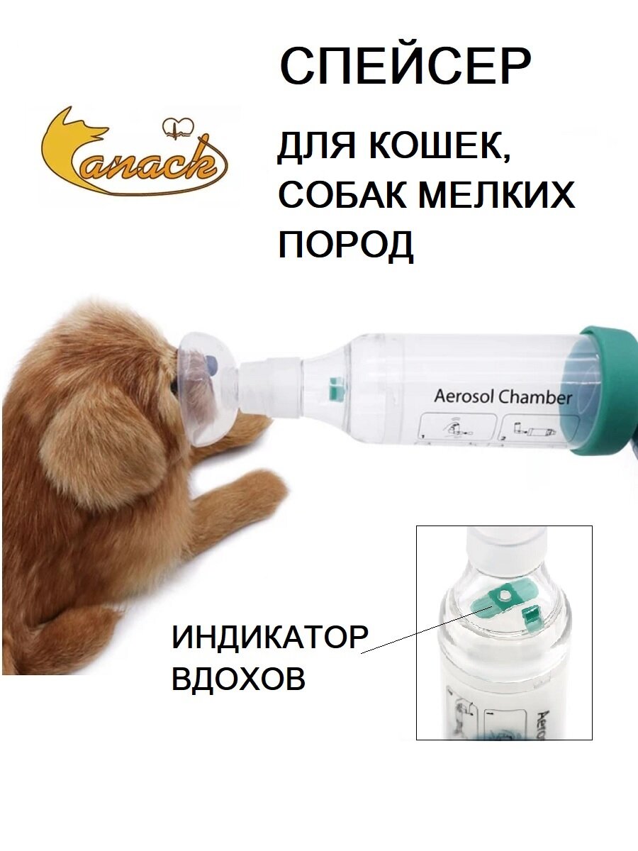 Aerokat, Aerodawg, спейсер, ветеринарный ингалятор для собак и кошек