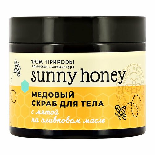 Скраб для тела `ДОМ природы` `SUNNY HONEY` с мятой на оливковом масле (медовый) 500 г