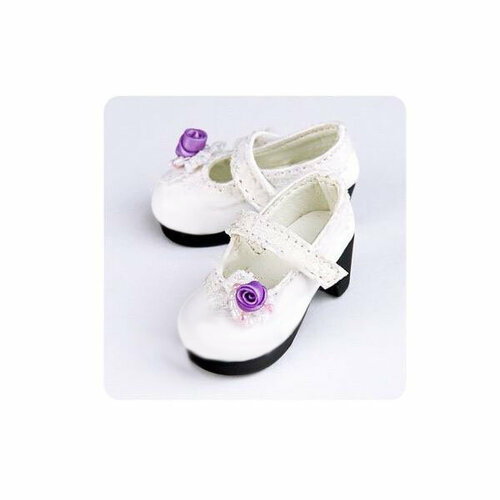 Angel Studio 1/6 Purple Tulip heels (Туфли с фиолетовым тюльпаном для кукол Энжел Студио 26 см)