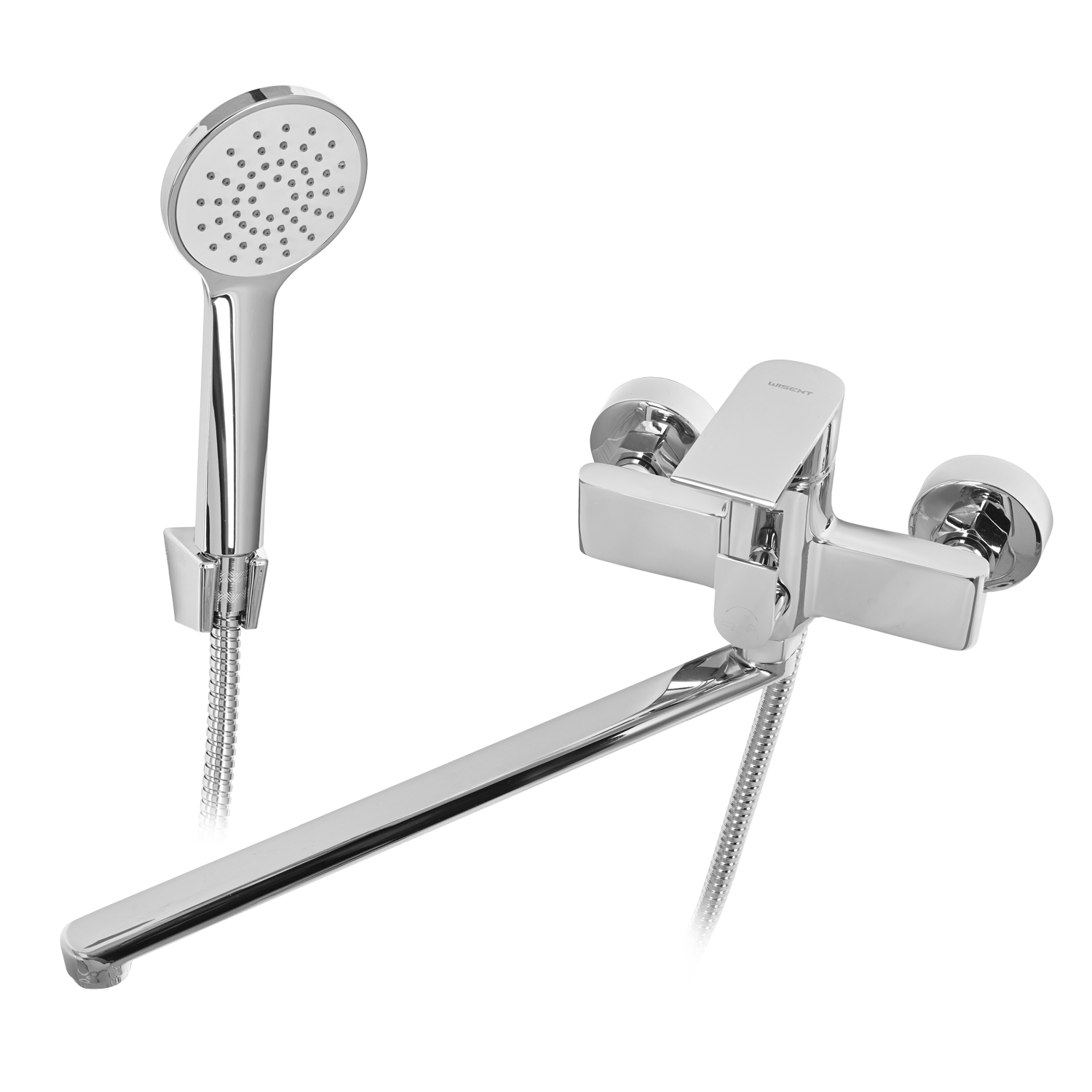 фото Смеситель для ванной и душа с лдинным изливом и лейкой WISENT 22112